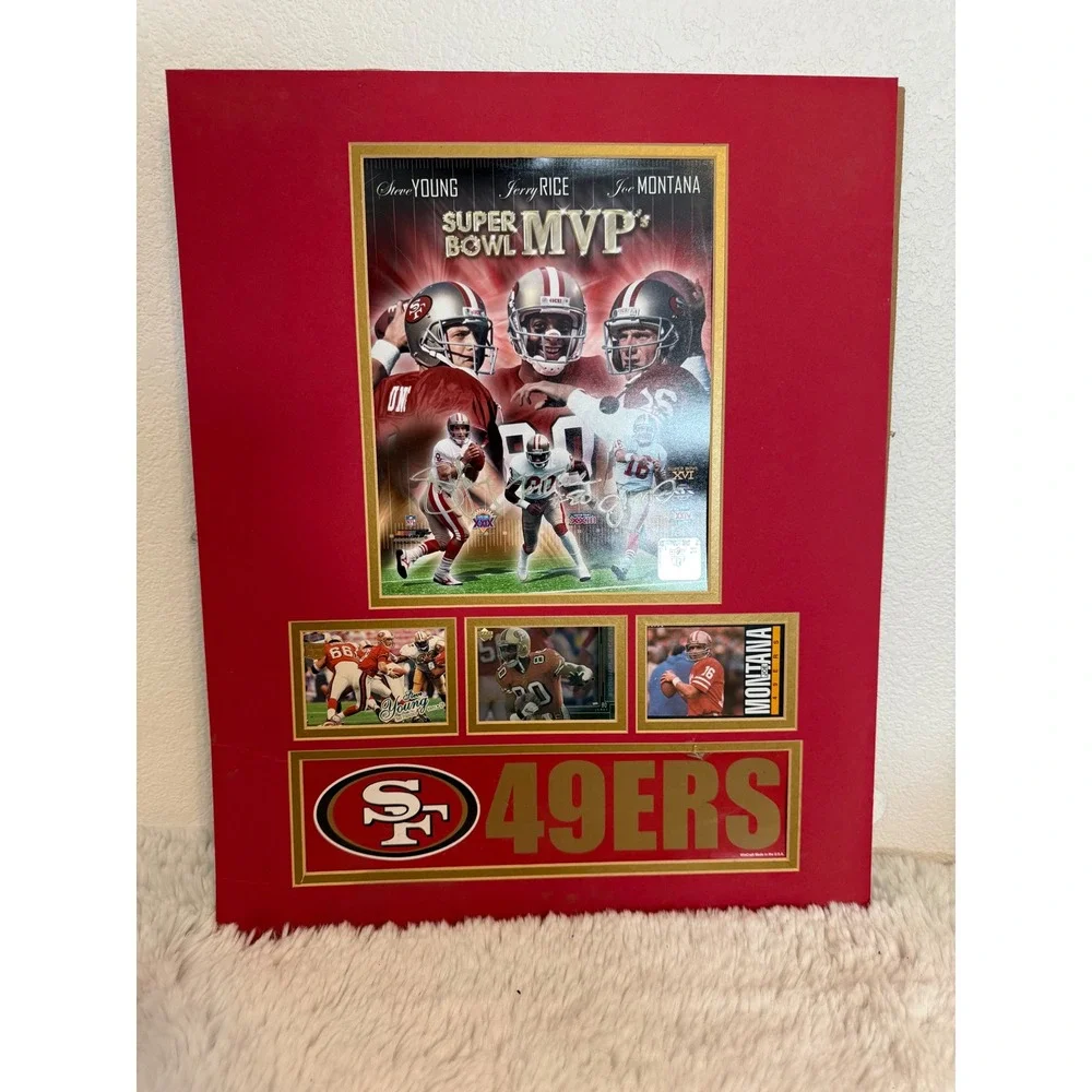 San Francisco 49ers Super Bowl MVP Signed Steve‎ Young Jerry Rice Montana art